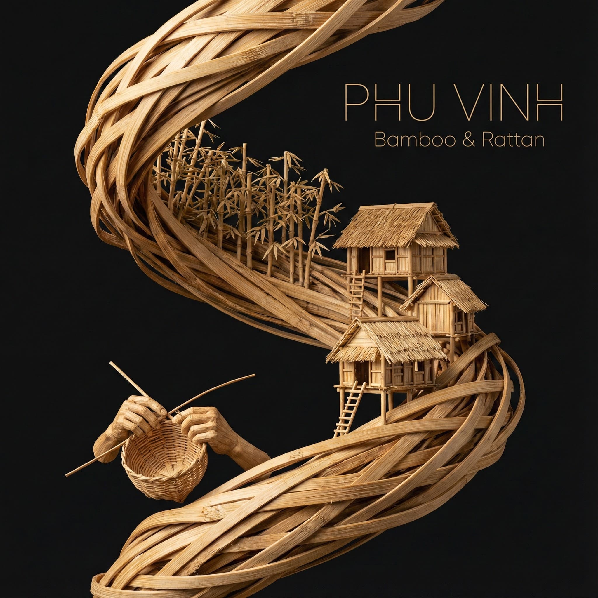Ảnh tư liệu Làng Mây Tre Đan Phú Vinh, thuộc bộ sưu tập Làng Nghề Ver 1.0